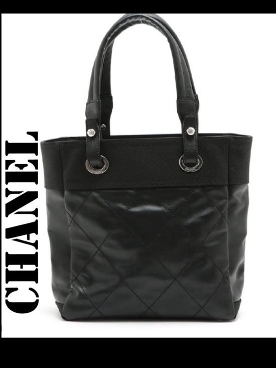 CHANEL Handbags - CHANEL PARIS BARRITZ MEDIUM BLACK TOTE